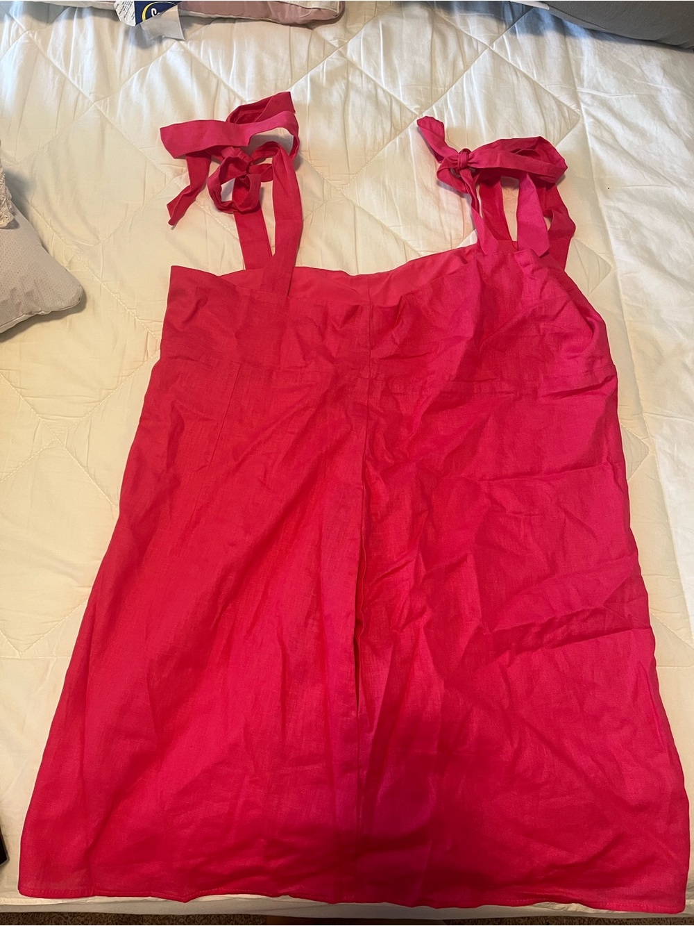 Express Bright Pink Tie-Shoulder Sundress